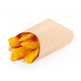Коробка для картофеля фри FRY M, крафт, 80/110 x 54 x 68/111 мм