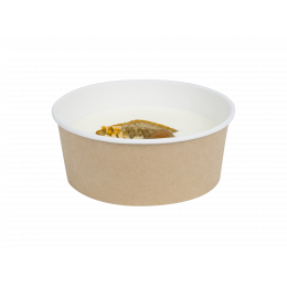 Контейнер круглый, OSQ Round Bowl 1300 мл, крафт, БЕЗ КРЫШКИ (1/420)