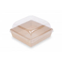 Коробка для бургеров с прозрачной крышкой SMART PACK 900, 150/165 x 150/165 x 40/49 мм